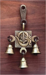 Om Ganesha Bells Brass Wall Hanging Idol Decorative Showpiece