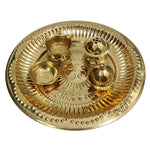 Puja Thali Light Weight Pooja Plate Thali Diya, Katori Bowl, Sindoor-Chawal Box, Incense Sticks Stand
