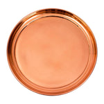 Copper Plate Plain Pure Indian Traditional Handmade for Pooja Diwali Puja Navratri Aarti and Daily Bhog Use