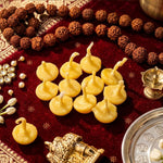 Yellow Ghee Diya 100pcs Cow Ghee Diya Batti Ready to Use Cotton Wicks for Pooja Oil Lamps