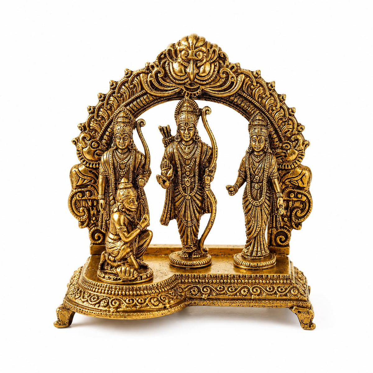 Ram Darwar 3.5" Brass Ram Darbar Statue for Home Mandir
