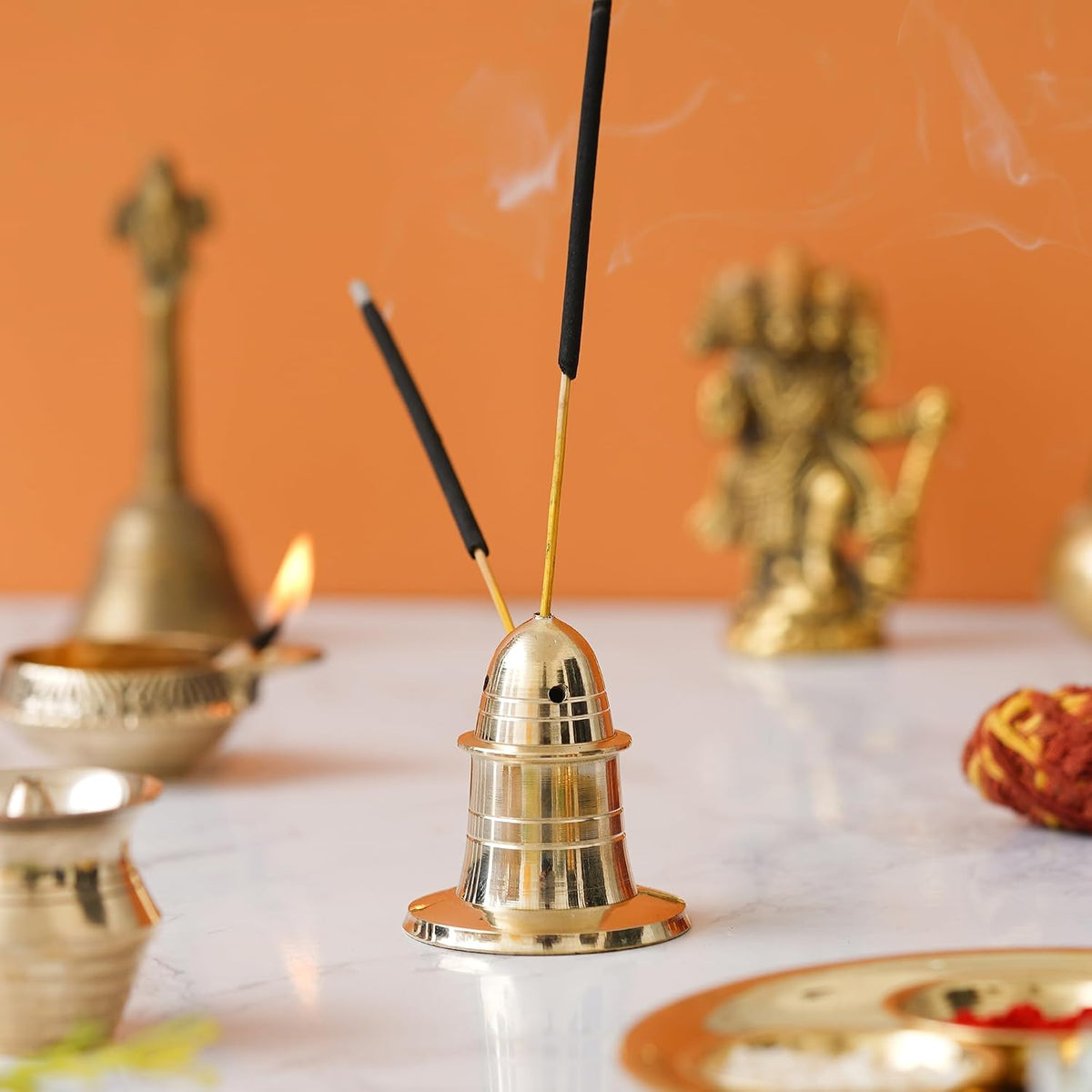 Minar Agardaan Golden Brass Incense Stick Holder Agarbatti Stand