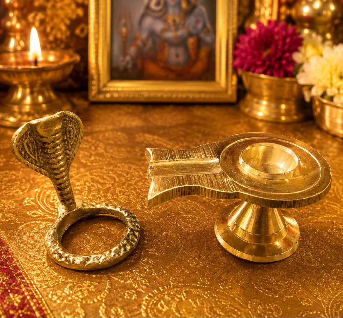 Shivling Puja Stand with Naag Sheshnaag Abhishek Stand Jaldhari Stand