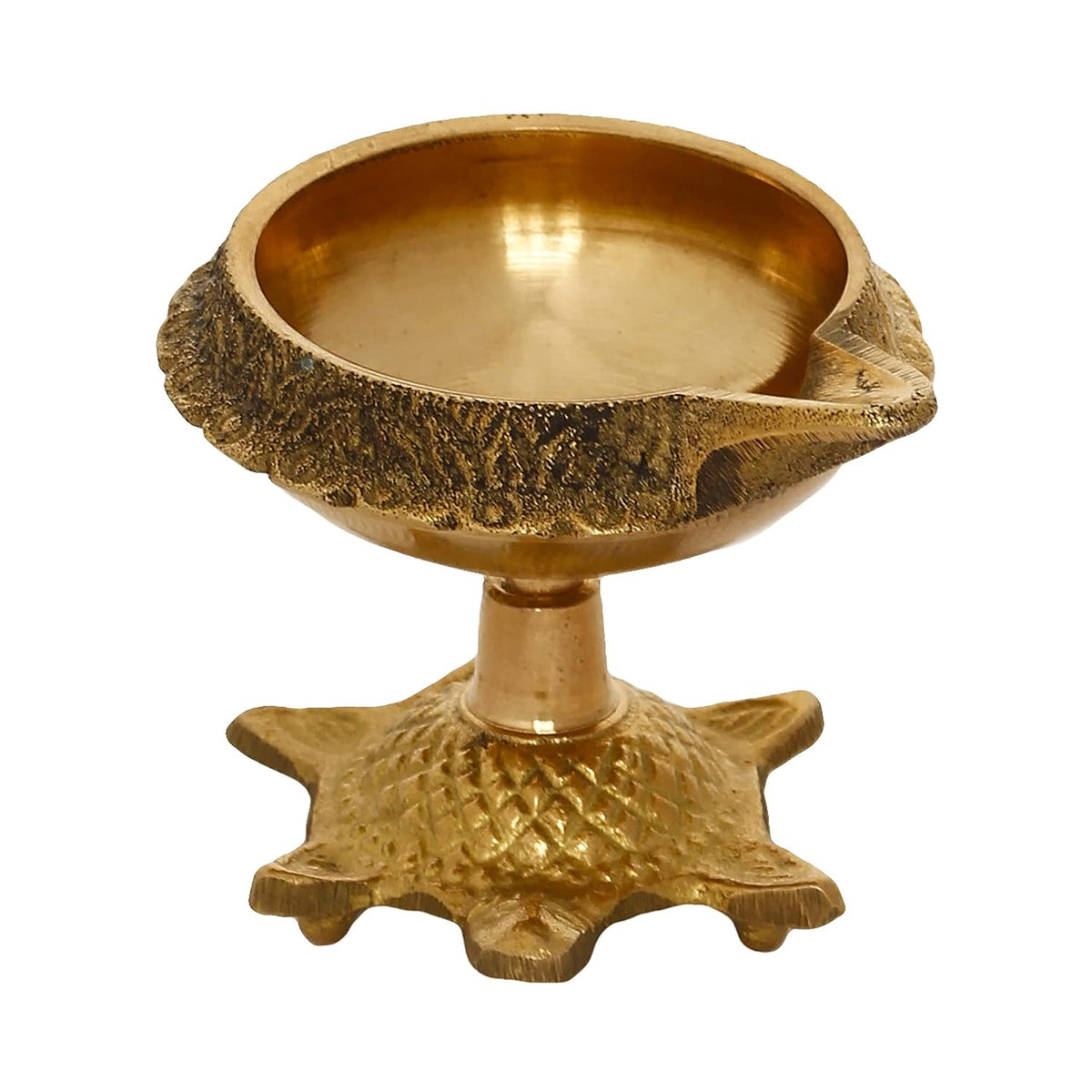 Brass Diyas with Tortoise Base Diya for Puja Pooja Room Temple Mandir Navratri Diwali Decoration Items for Home Decor