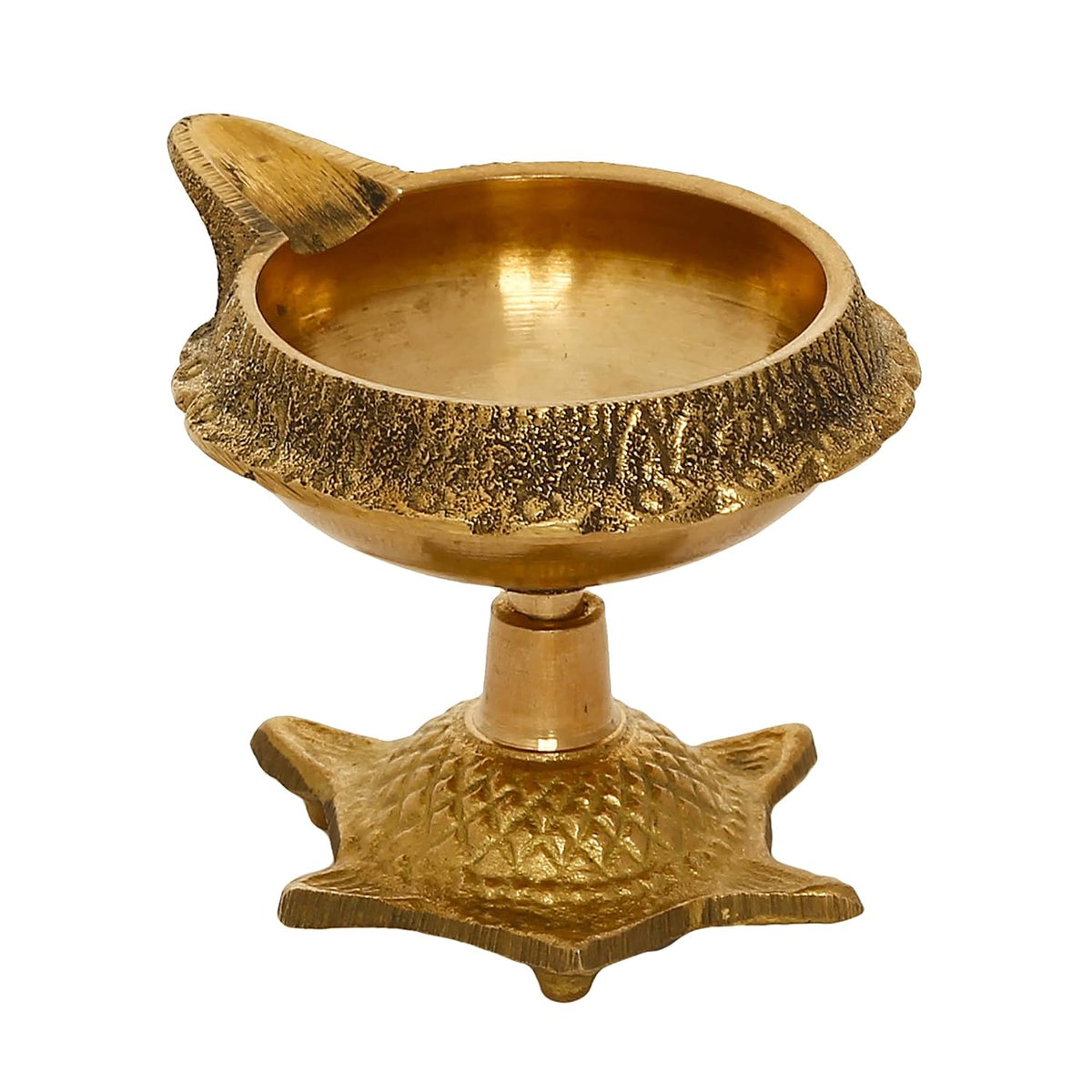 Brass Diyas with Tortoise Base Diya for Puja Pooja Room Temple Mandir Navratri Diwali Decoration Items for Home Decor