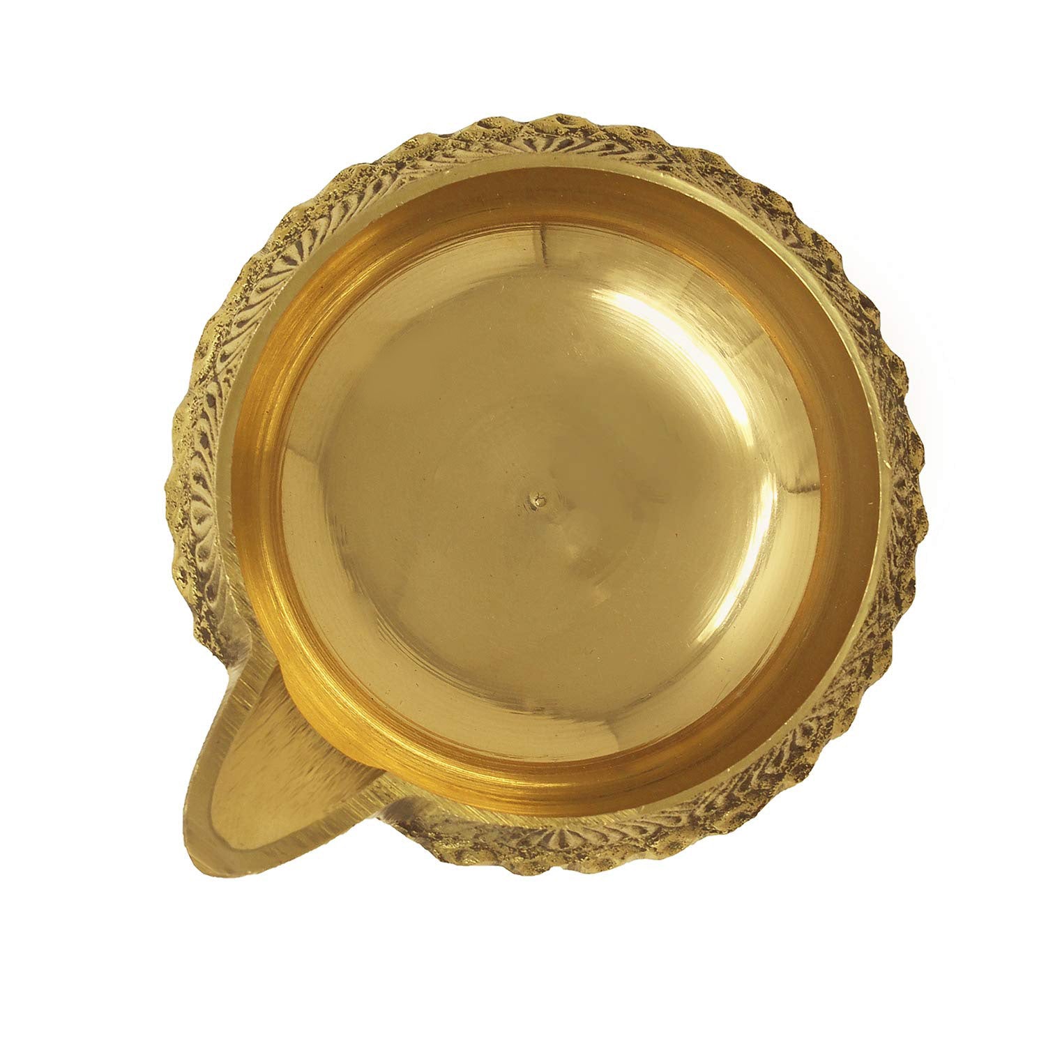 BENGALEN Kuber Diya Small Brass Handmade Oil Lamp with Golden Engraved Made of Virgin Brass Metal Diwali Diya Vilakku for Diwali Decoration Puja Traditional Indian Deepawali Pooja Gift Items