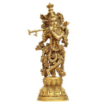 Krishna 21 Inch Murti Idol Statue Sculpture Brass- 21" Big Size