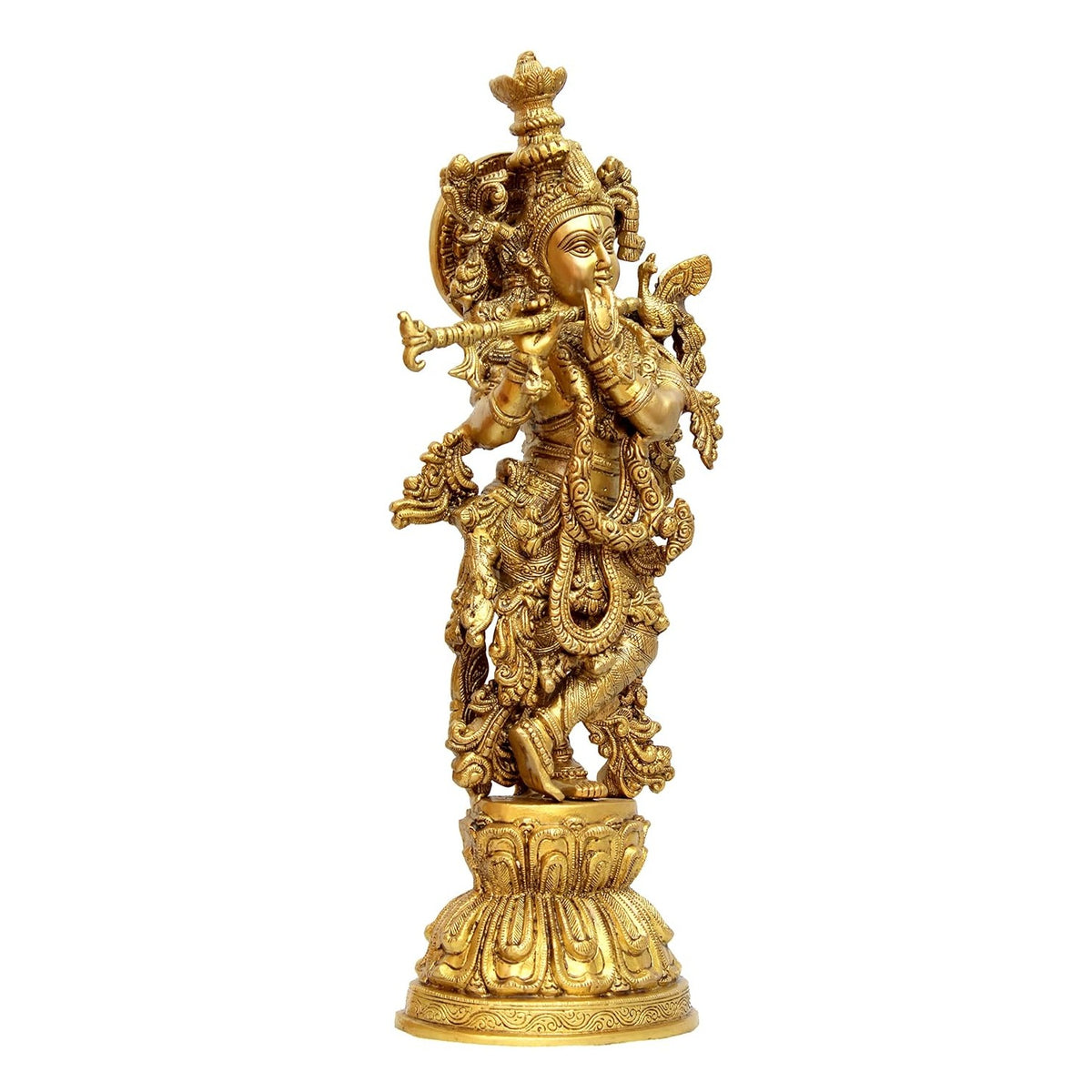 Krishna 21 Inch Murti Idol Statue Sculpture Brass- 21" Big Size