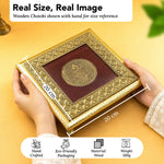 Chowki Velvet Kalash Bajot 8" Wooden Pooja Chowki for Idol Home