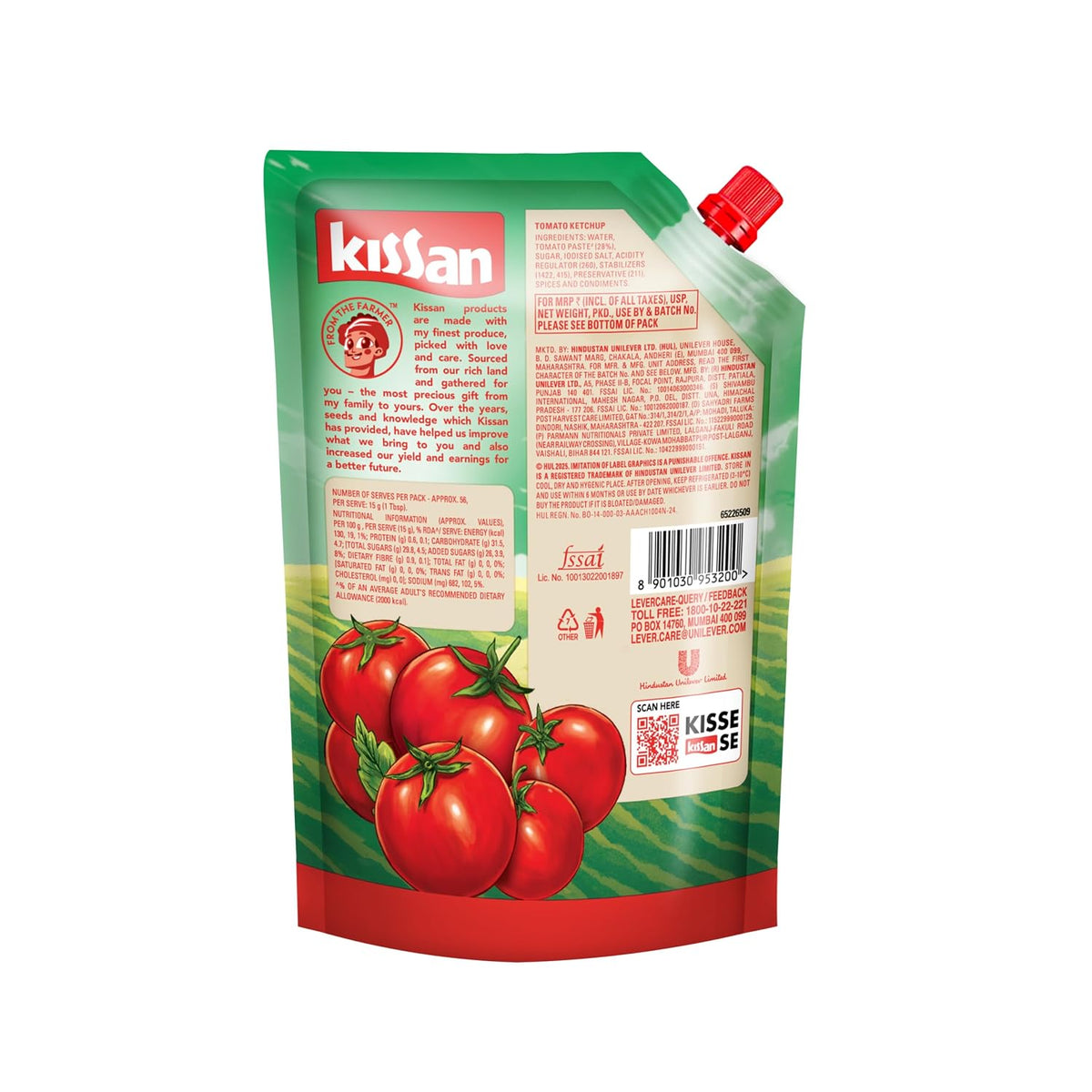Kissan No-Onion No-Garlic Tomato Sauce, 850g