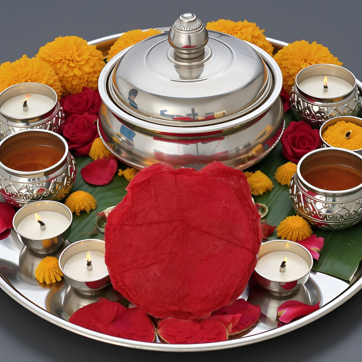 Alta Pata Sacred Alta Pata 2.8 Inch 5 Pcs Traditional Arghautta for Chhath Puja