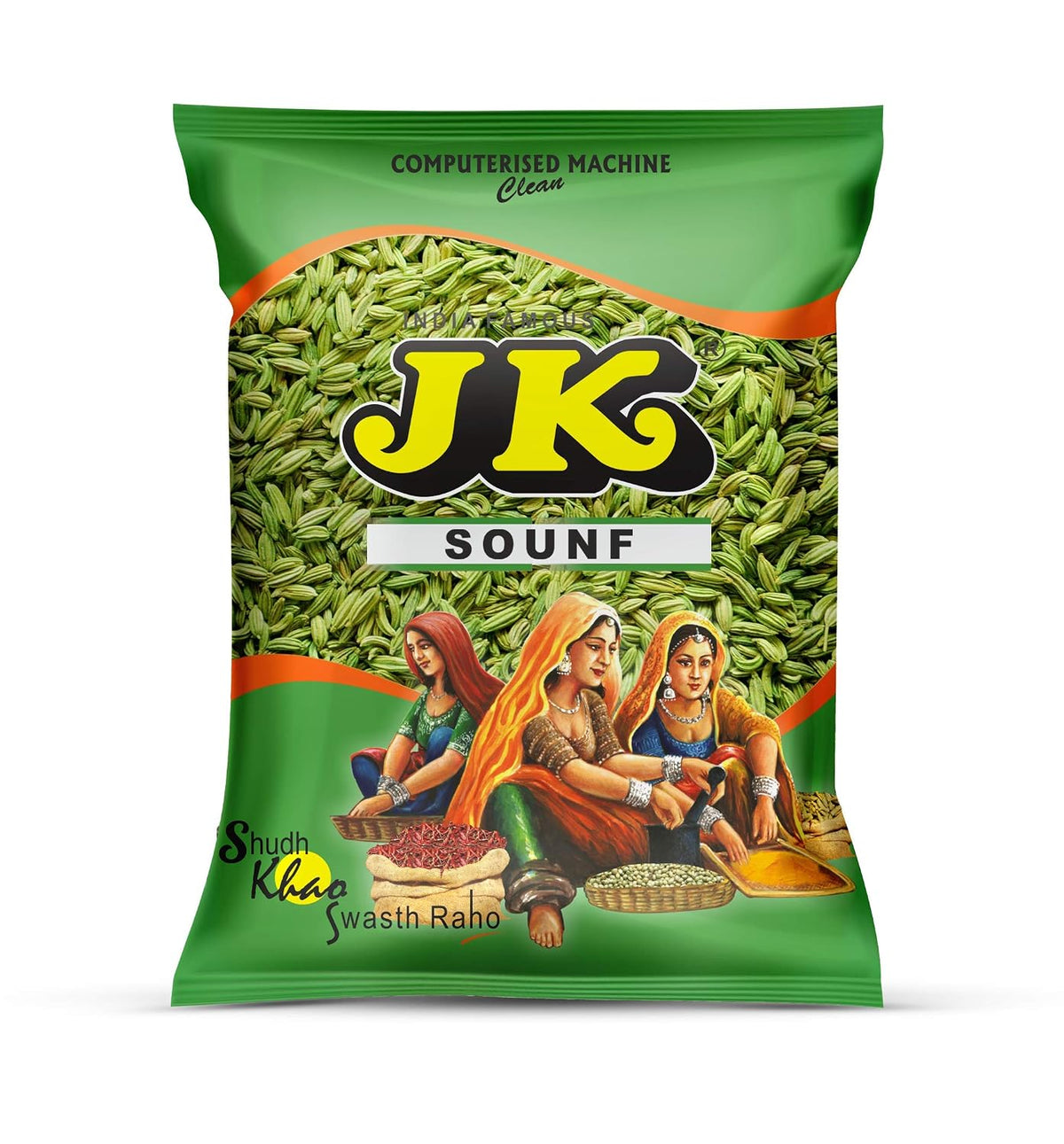 JK Premium Fennel Seeds (Saunf) Fresh & Aromatic Whole Saunf 100% Natural Indian Fennel Mouth Freshener & Cooking Spice