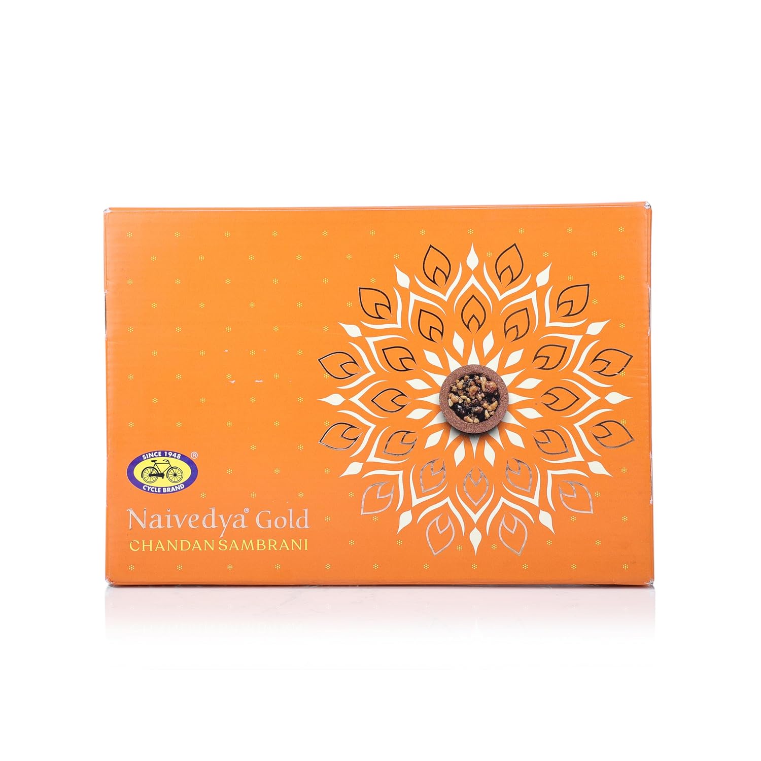 Cycle Pure Naivedya Gold Sambrani Dhoop Cups Sandalwood 18 pcs with Holder