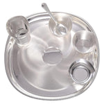 Diamond Square Dinner Set 12" Silver Plated Glossy Dinner Set for Gifting, Guest Serving, Return Gifting, Occasionally Gifting