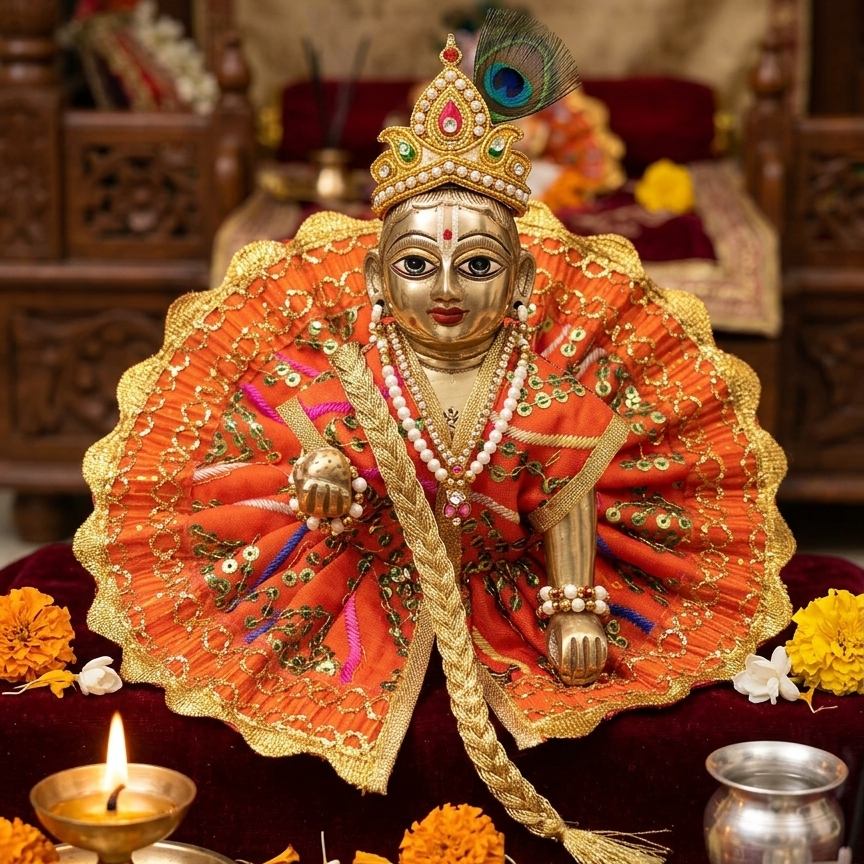 Gopal Poshak Deep Orange No. 3-5