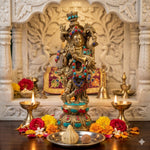 Krishna 12 Inch Murti Idol Statue Sculpture Brass- 12"