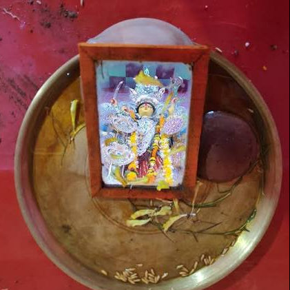 Wooden Darpan for Pooja Perfect Puja Samagri Mirror 4X6 inch