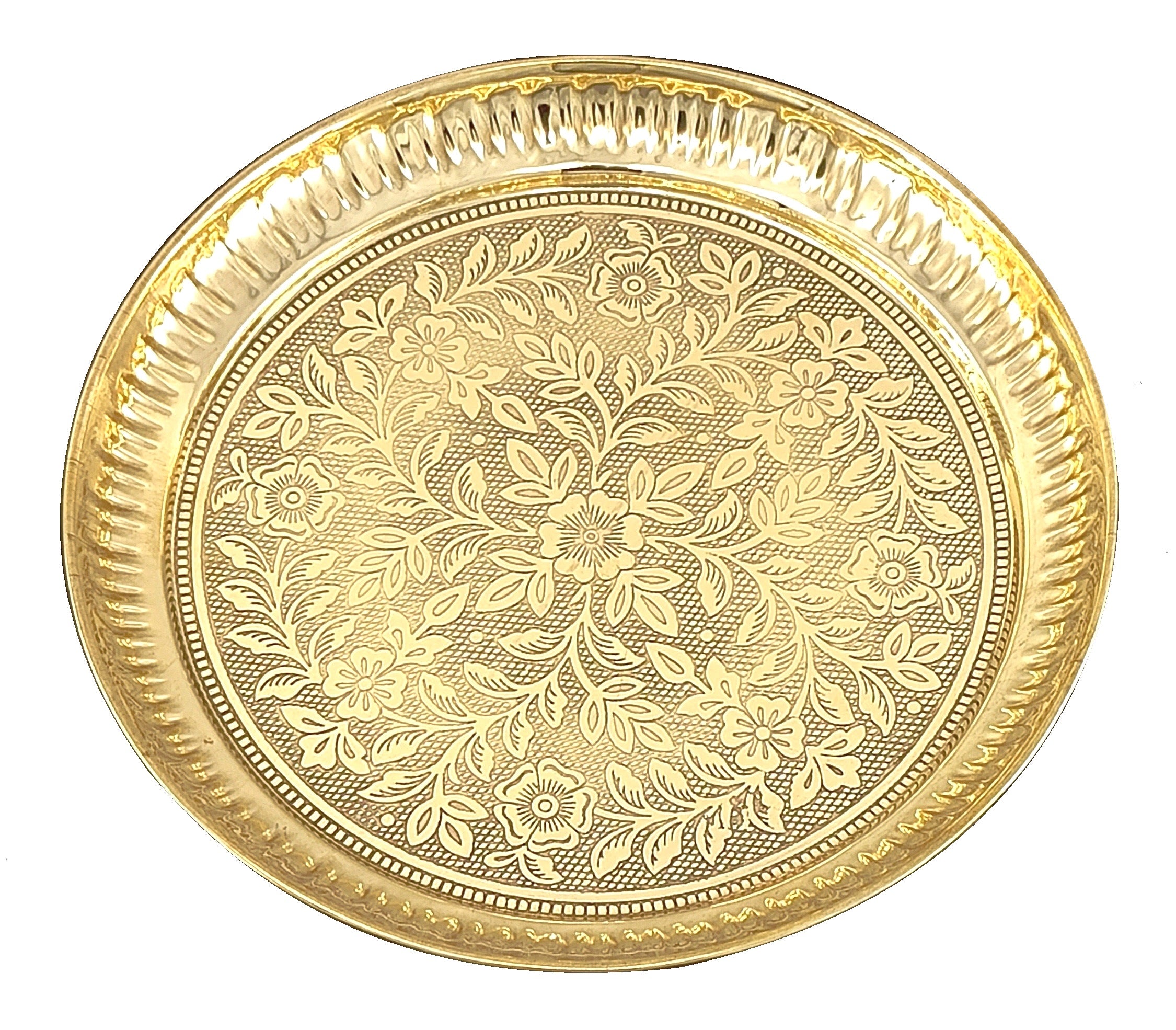 Bengalen Brass Pooja Plate Pure Pital Arti Thali Pooja Thali Set Traditional Handcrafted for Puja Ghar Home Office Mandir Diwali Weeding Return Gift Items