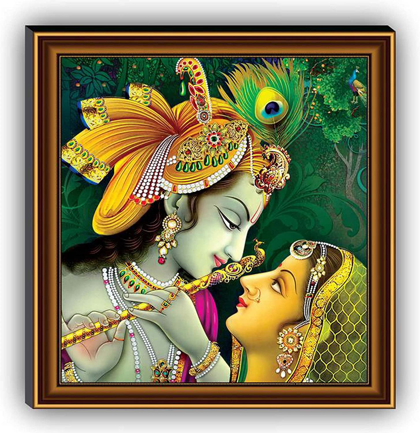 আভিজাত্য রাধা কৃষ্ণ ফ্রেমড পেইন্টিং ইউভি টেক্সচার্ড ডিজাইন ধর্মীয় ওয়াল আর্ট ডেকোর শোপিস মূর্তি প্রতিমা মূর্তি