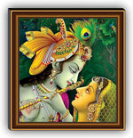 আভিজাত্য রাধা কৃষ্ণ ফ্রেমড পেইন্টিং ইউভি টেক্সচার্ড ডিজাইন ধর্মীয় ওয়াল আর্ট ডেকোর শোপিস মূর্তি প্রতিমা মূর্তি