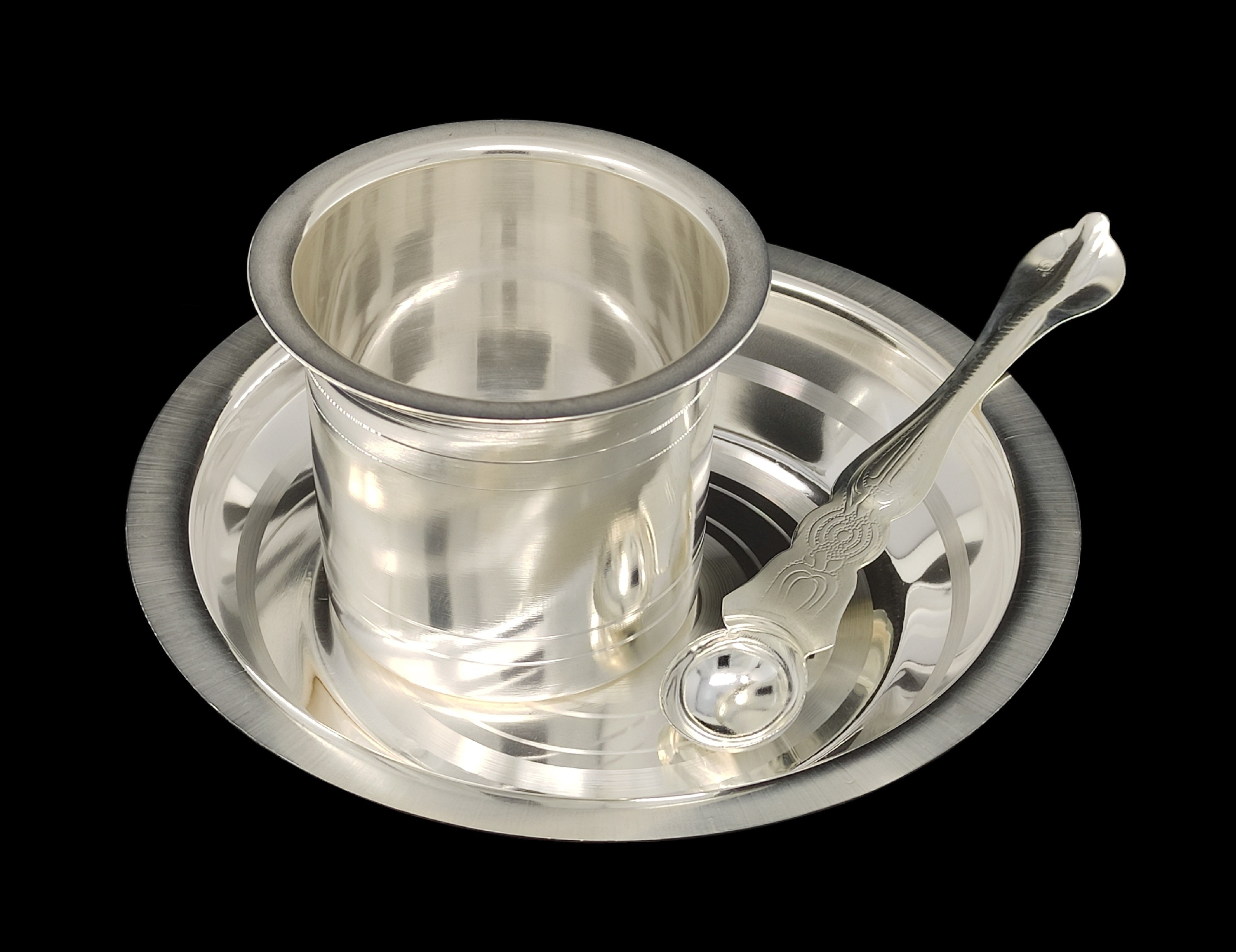 Bengalen Silver Plated Pooja thali Set 6 Inch Festival Ethnic Tarbhana Puja Thali Items for Diwali Home Mandir Office Wedding Return Gift