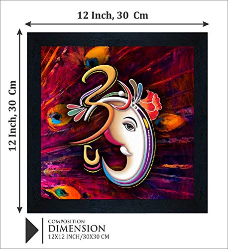 Nobility Ganesh Framed Painting Ganesha Wall Art Decor Statue Idol Decoration for Home, Living Room, Office, Gift for friends or family