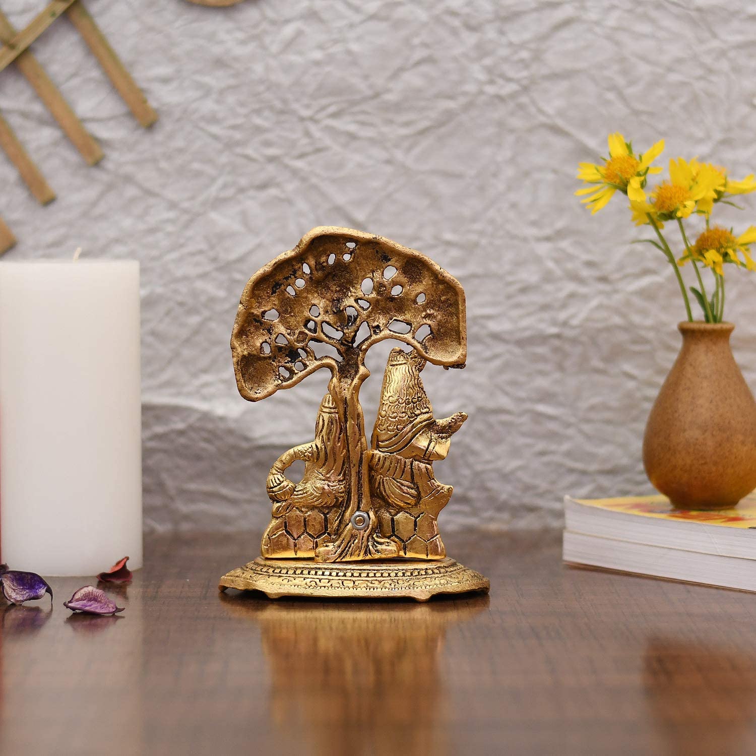 Bengalen Metal Gold Plated Radha Krishna Idol Statue