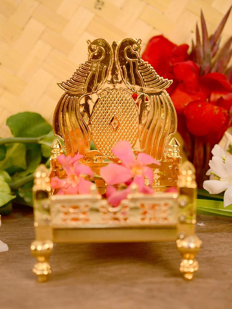 Bengalen God Singhasan, Gold Plated - Size : 6.5 x 4 x 4 inch
