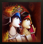 আভিজাত্য রাধা কৃষ্ণ এক্সক্লুসিভ ফ্রেমযুক্ত ওয়াল আর্ট পেইন্টিং