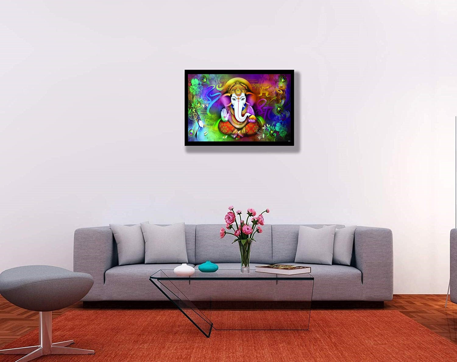 Nobility Ganesha Framed Painting - Special Effect Textured Wall Art
