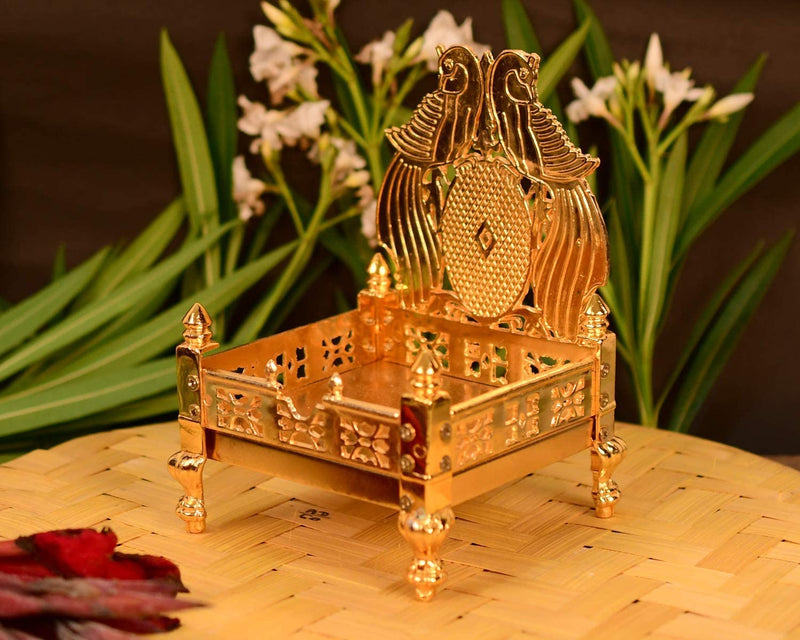 Bengalen God Singhasan, Gold Plated - Size : 6.5 x 4 x 4 inch