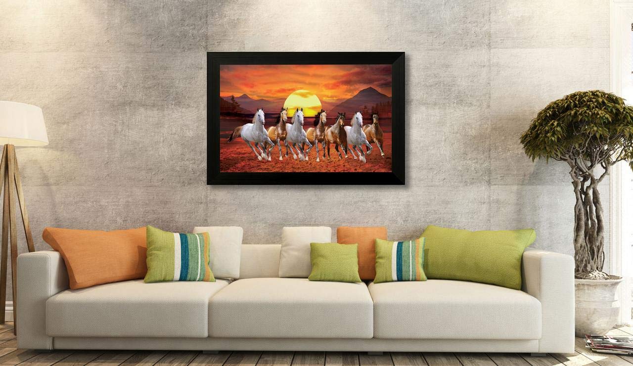 Nobility  Seven Lucky Running Vastu Horses Painting