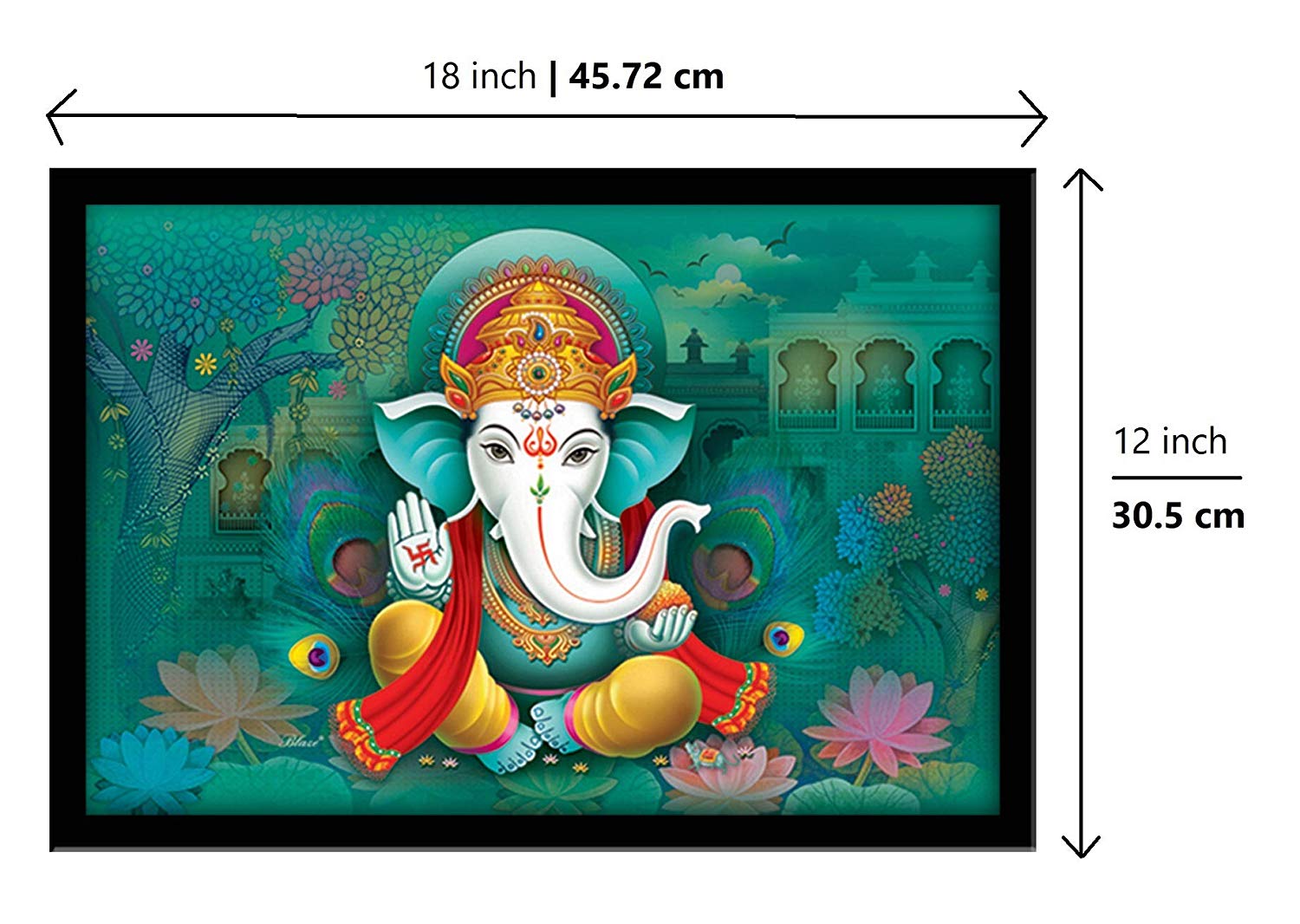 Nobility Ganesha Framed Painting - Special Effect Textured Wall Art