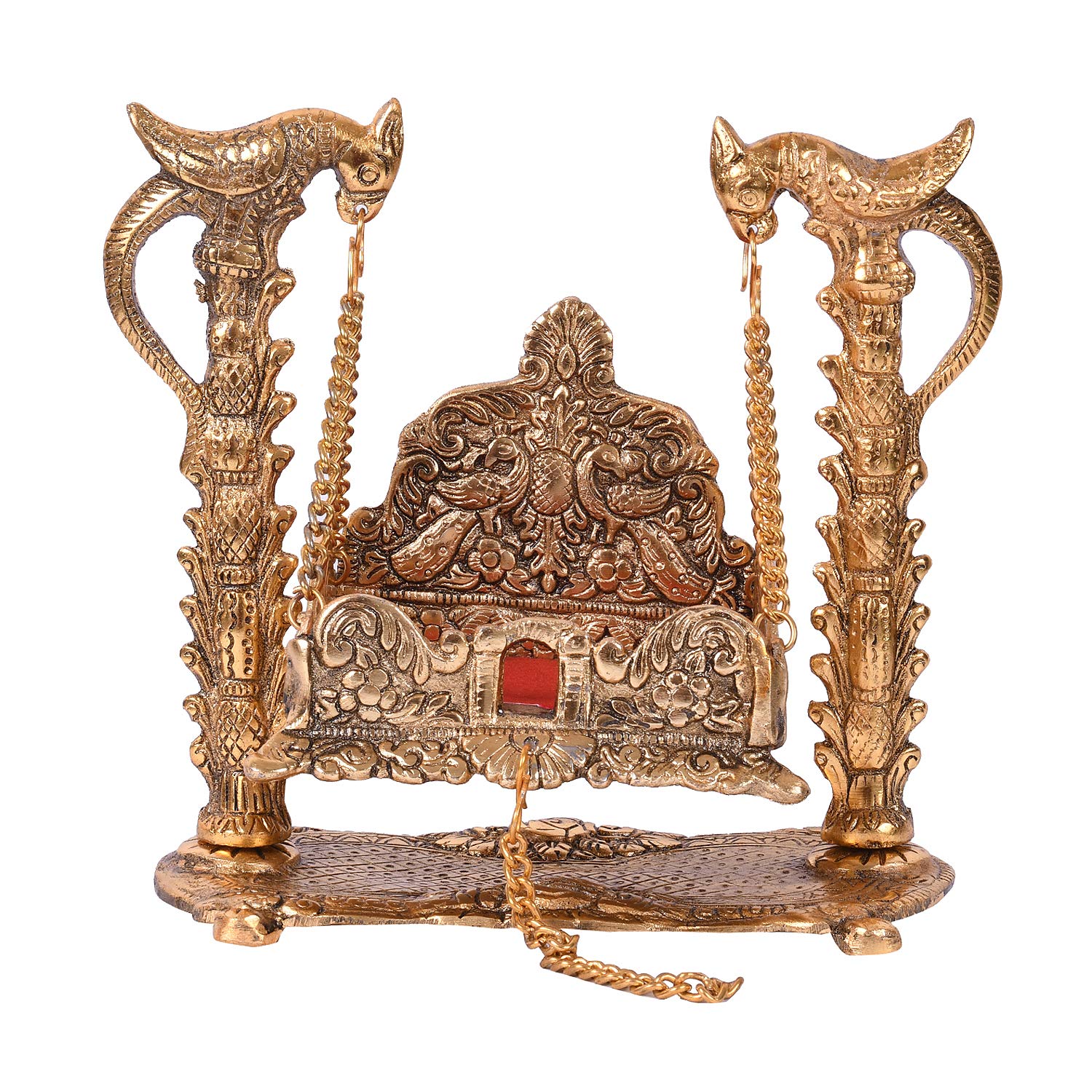 Bengalen Aluminium Laddu Gopal Jhula (Golden, 8 X 6.5 X 2.5 Inch)