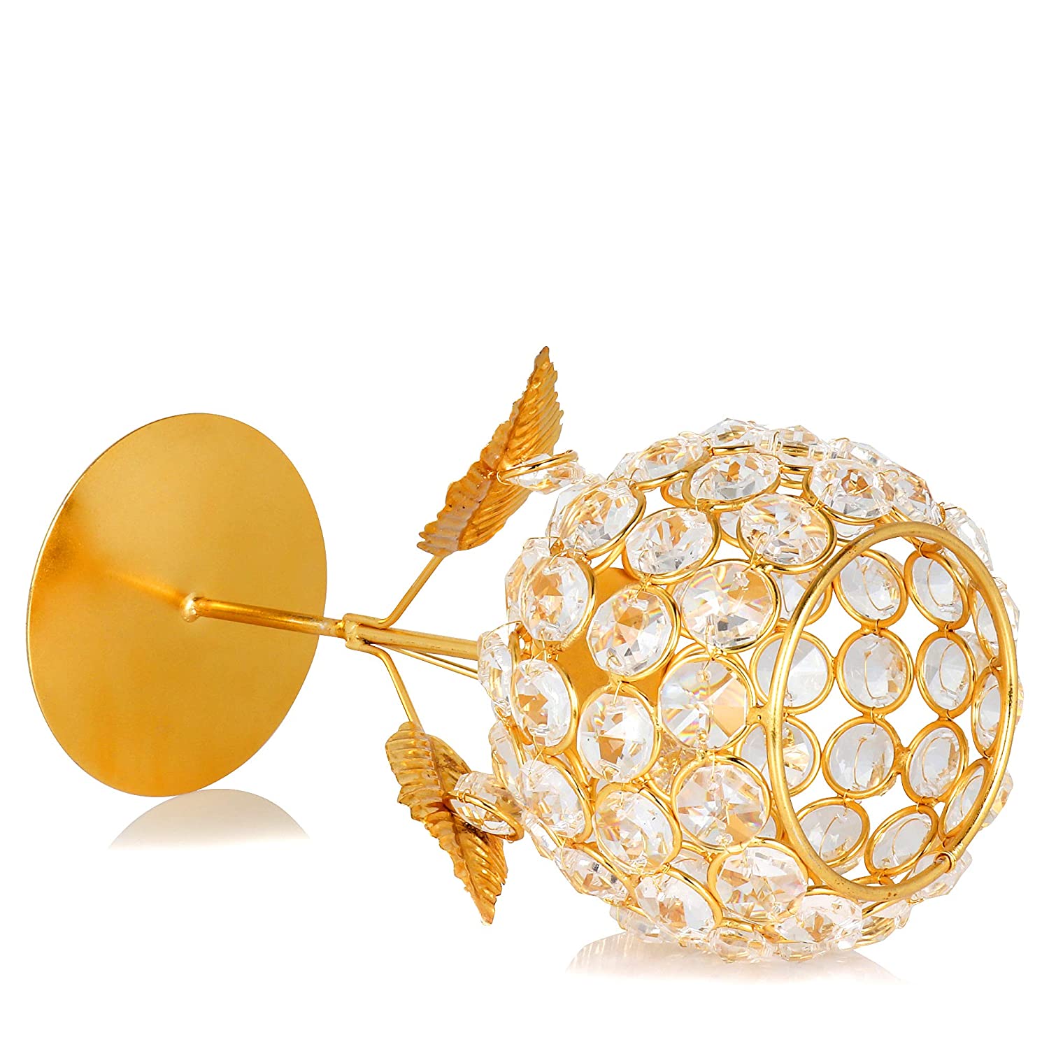 Bengalen Gold Plated Crystal Candle Holder Tea Light Stand Votive Decorative Tealight Holders
