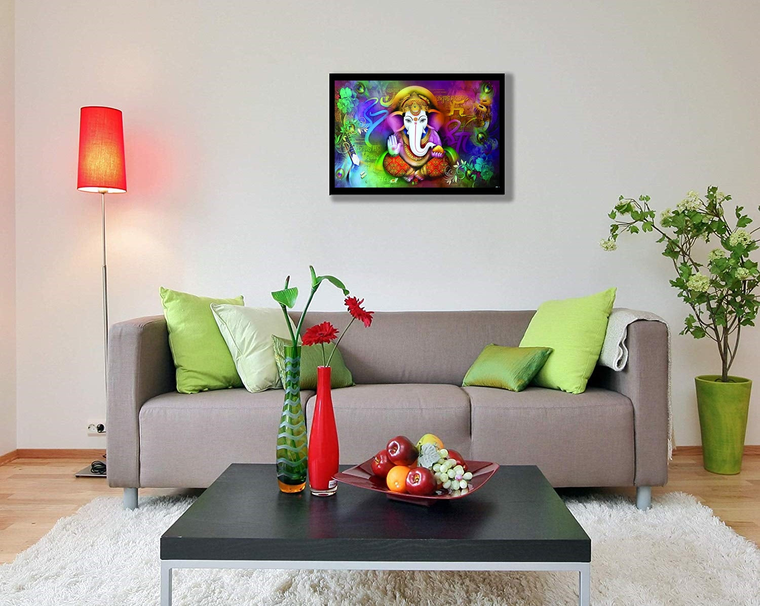 Nobility Ganesha Framed Painting - Special Effect Textured Wall Art