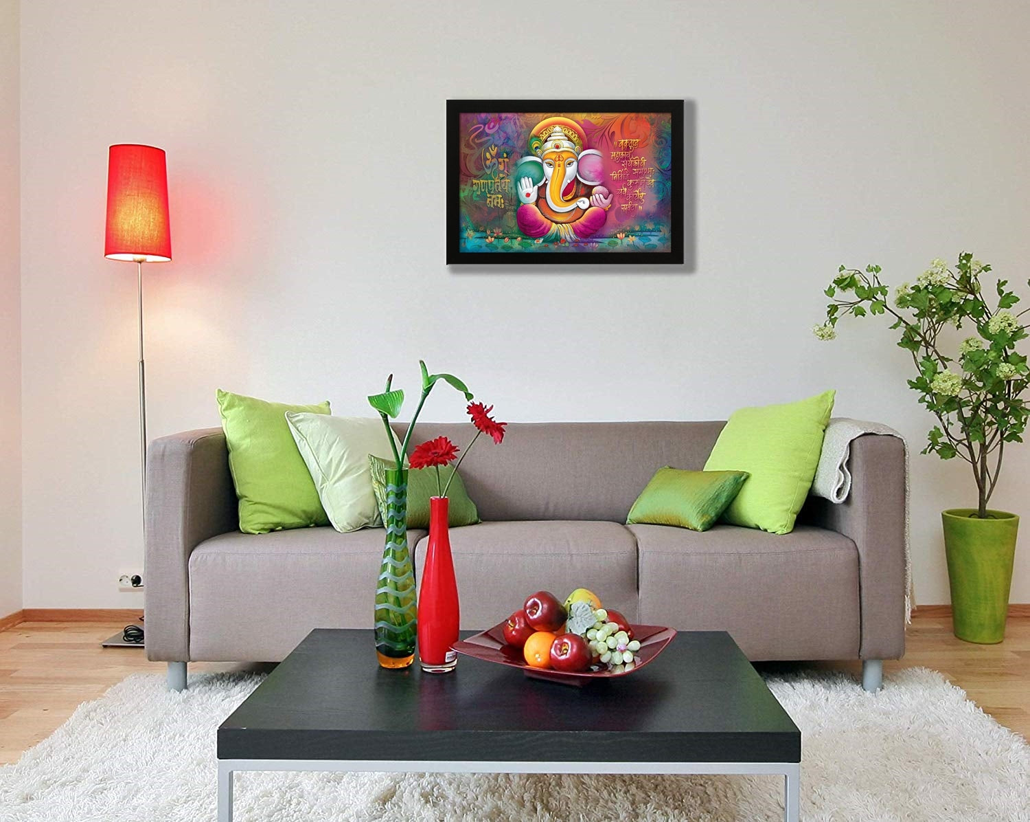 Nobility Ganesha Framed Painting - Special Effect Textured Wall Art