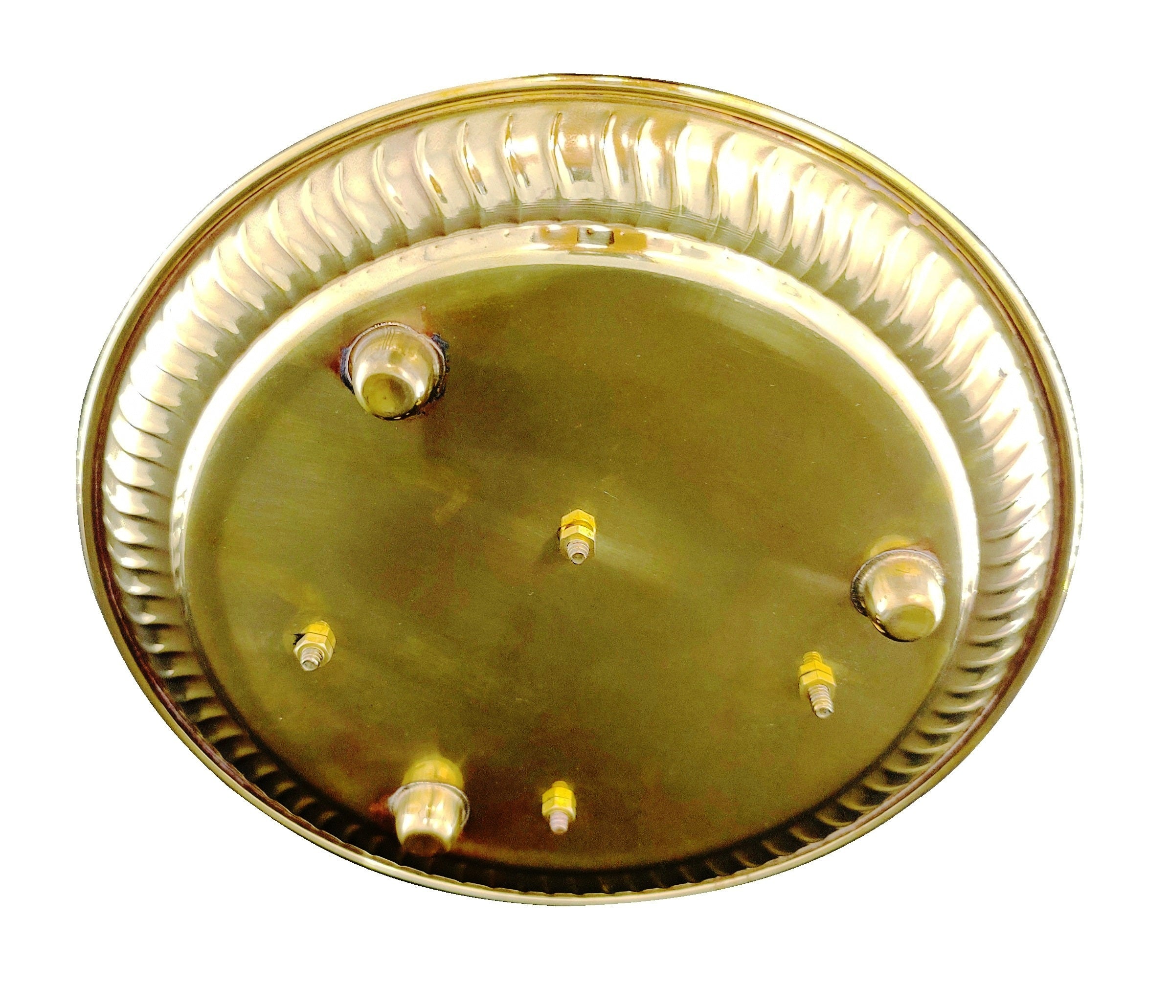 Bengalen Brass Pooja thali 8 Inch with Kalash Diya and other Accessories Festival Daily Puja Thali Set