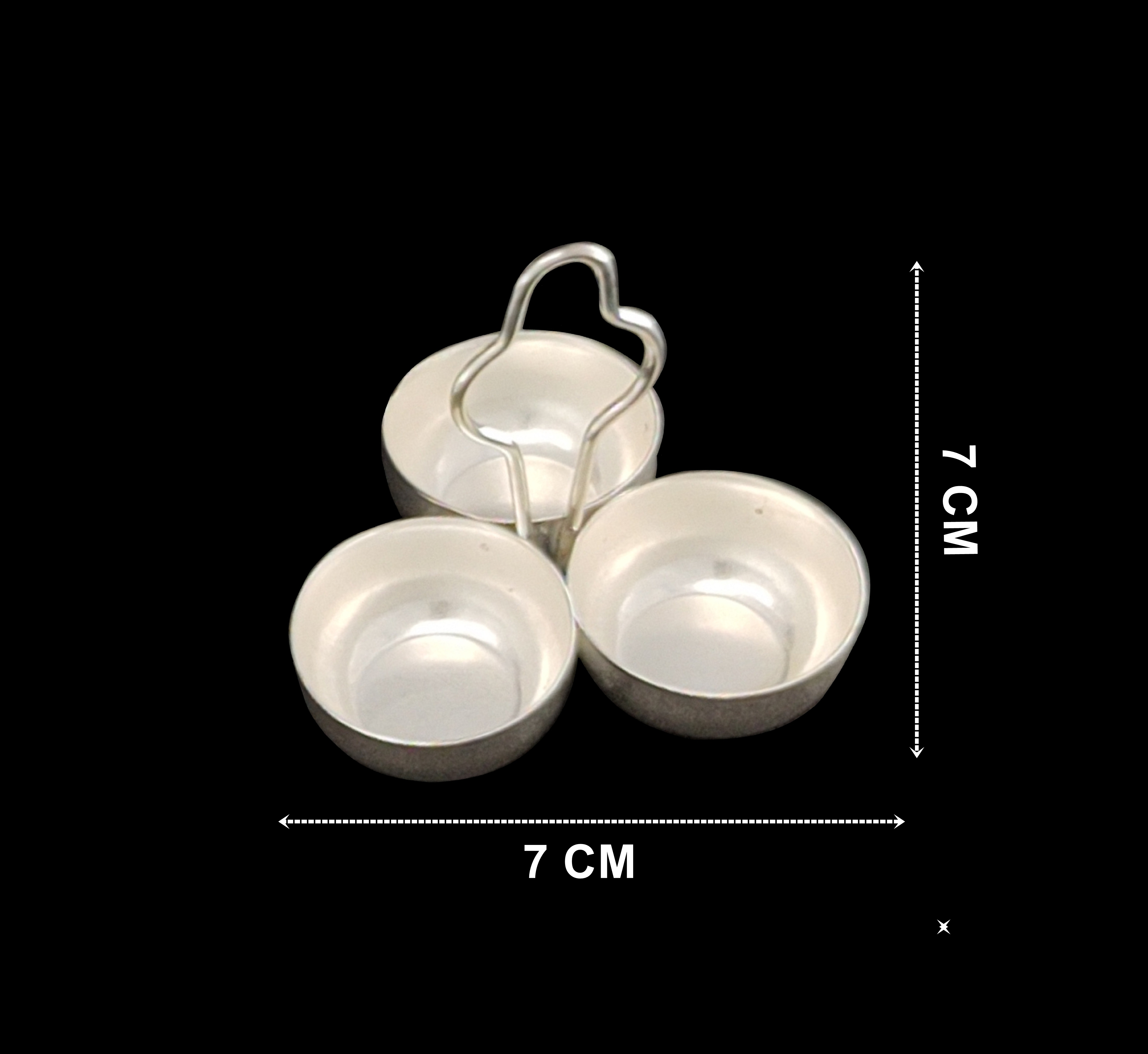 Bengalen Silver Plated Trimukha Haldi Kumkum Stand