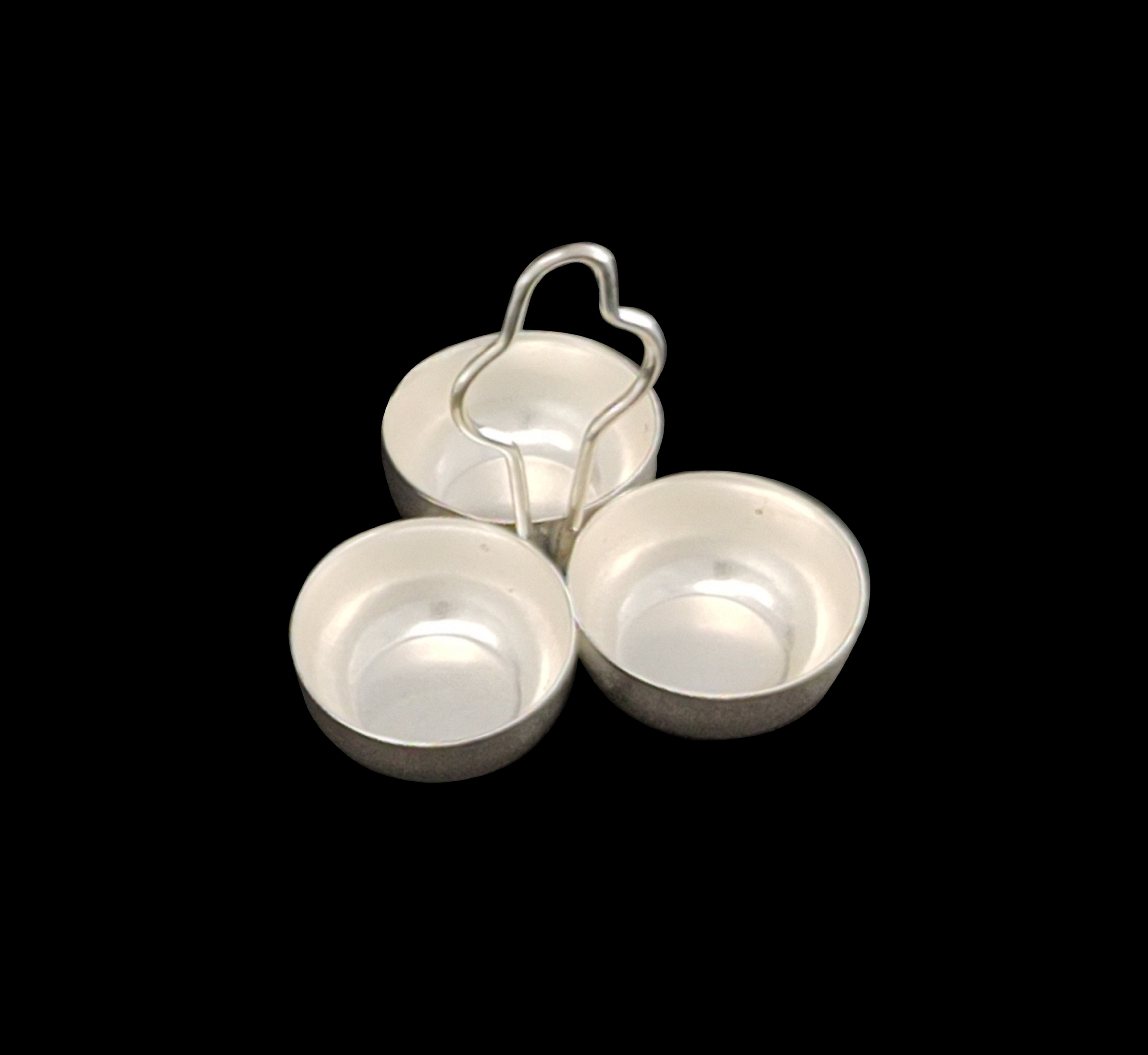Bengalen Silver Plated Trimukha Haldi Kumkum Stand