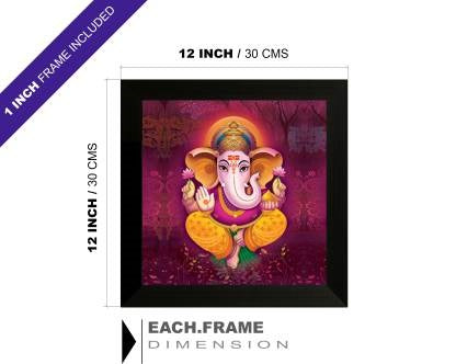 Nobility Ganesha Framed Painting - Special Effect Textured Wall Art Paintings