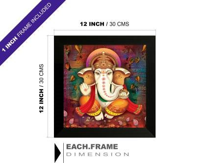 Nobility Ganesha Framed Painting Wall Art Statue