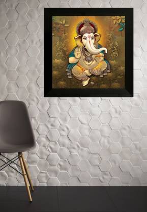 Nobility Ganesha Framed Painting - Special Effect Textured Wall Art Paintings
